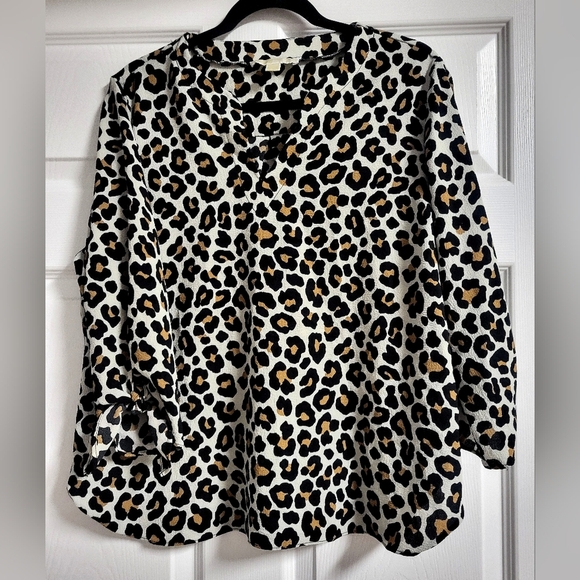❤️Michael Kors - NWOT - Womens Leopard Print Top - Size XL - Picture 1 of 6